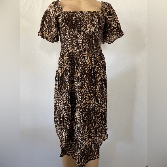 Motherhood Maternity Dresses & Skirts - Motherhood Maternity Animal Print Brown Dress  Sz Medium